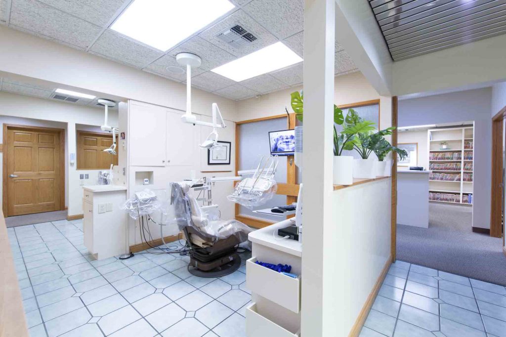 dental patient room at bloom dental, a dentist office in bloomington indiana
